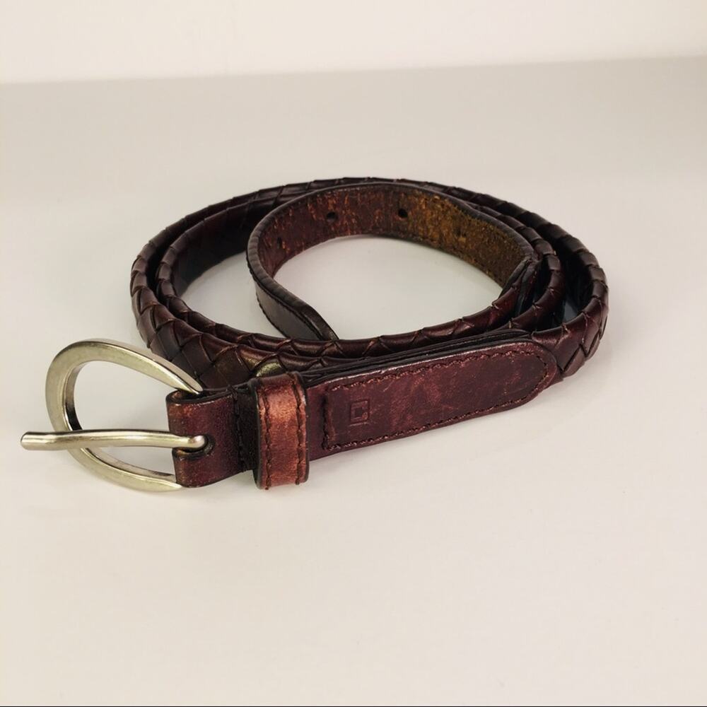 Braided Leather Skinny Belt Large 3/4” Wide